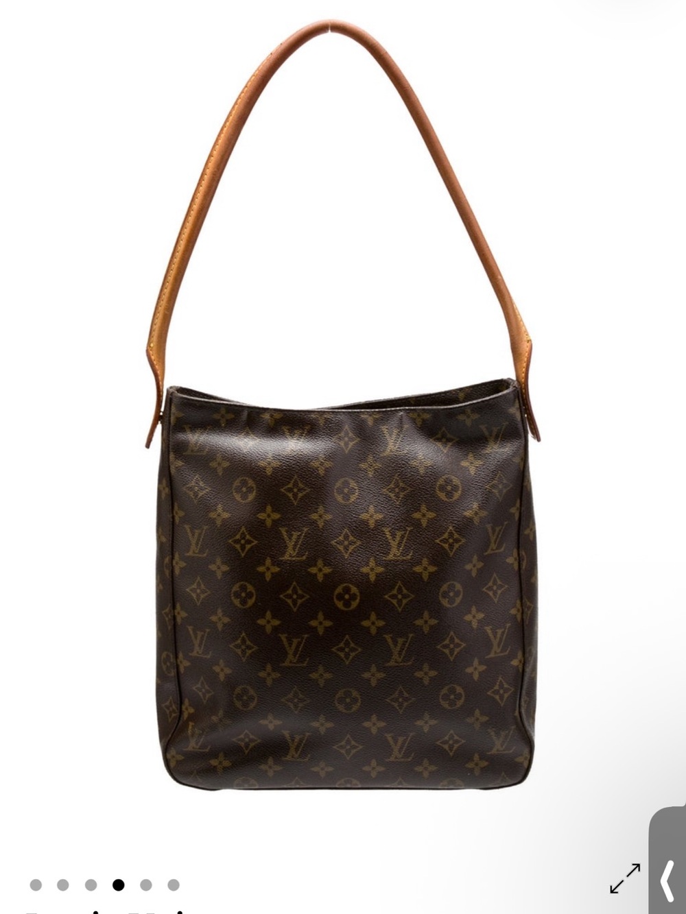 Louis Vuitton Monogram Shoulder Bag - Dark Brown with Tan Strap